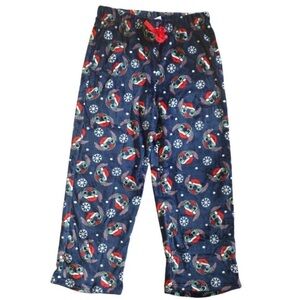 Disney Stitch Unisex 2XL Sleep Pants Navy All Over Print Drawstring Plush Warm